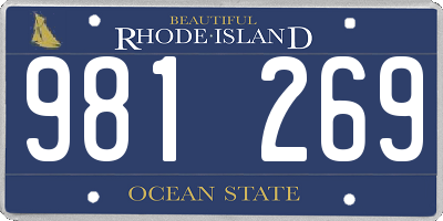 RI license plate 981269