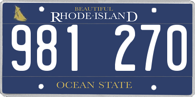 RI license plate 981270