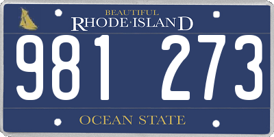 RI license plate 981273