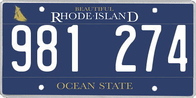 RI license plate 981274