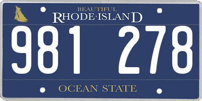 RI license plate 981278