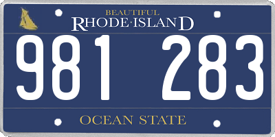 RI license plate 981283