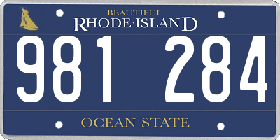 RI license plate 981284