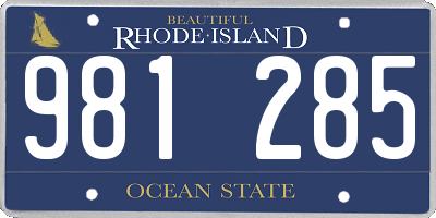 RI license plate 981285