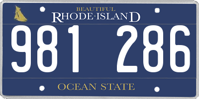 RI license plate 981286