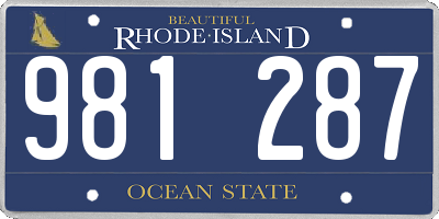 RI license plate 981287