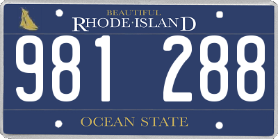 RI license plate 981288