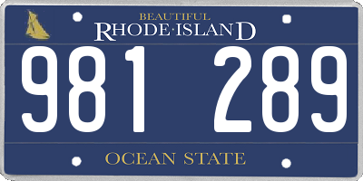 RI license plate 981289