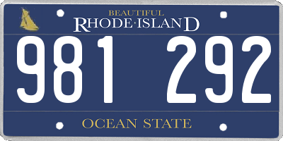 RI license plate 981292