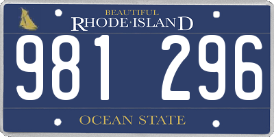 RI license plate 981296