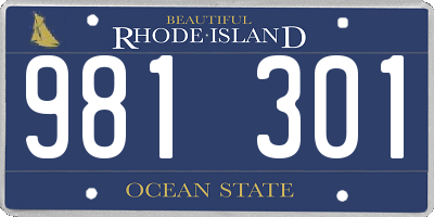 RI license plate 981301