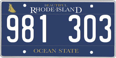 RI license plate 981303