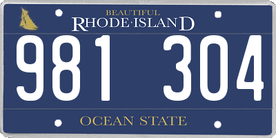 RI license plate 981304