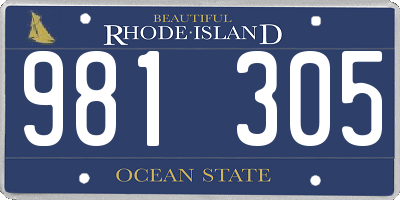 RI license plate 981305