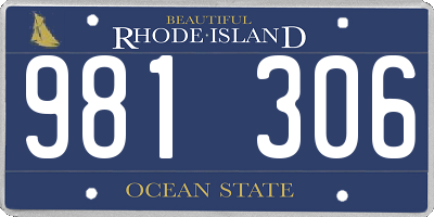 RI license plate 981306