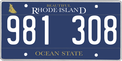 RI license plate 981308