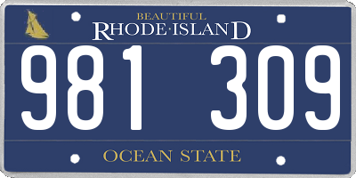 RI license plate 981309