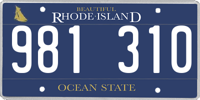 RI license plate 981310