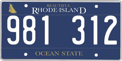 RI license plate 981312