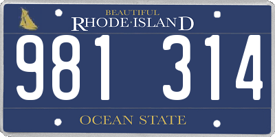 RI license plate 981314