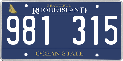 RI license plate 981315