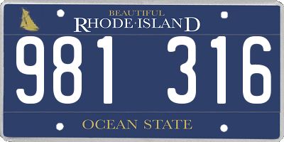 RI license plate 981316