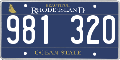 RI license plate 981320