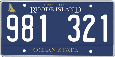 RI license plate 981321