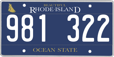 RI license plate 981322