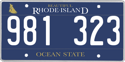 RI license plate 981323