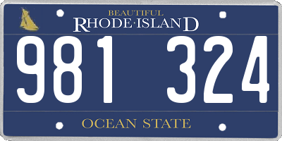 RI license plate 981324