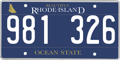 RI license plate 981326