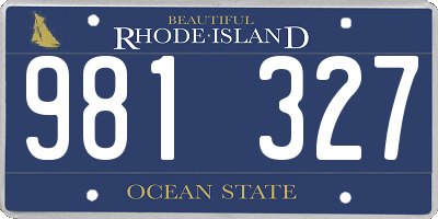 RI license plate 981327