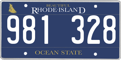 RI license plate 981328