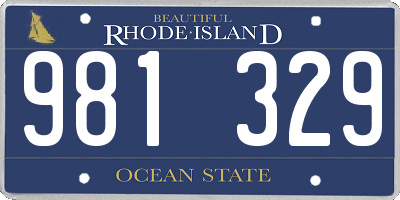 RI license plate 981329