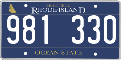 RI license plate 981330