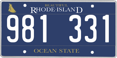 RI license plate 981331