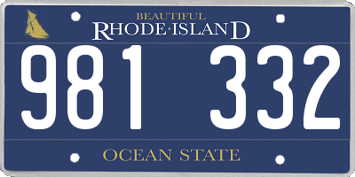 RI license plate 981332