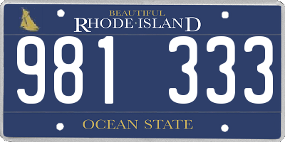 RI license plate 981333