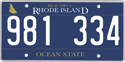 RI license plate 981334