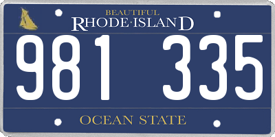 RI license plate 981335