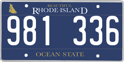 RI license plate 981336