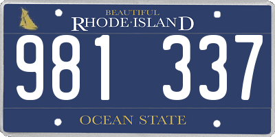 RI license plate 981337