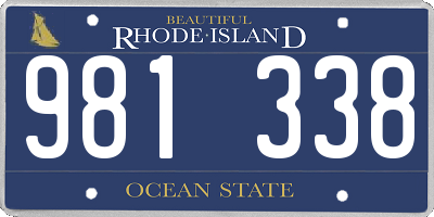 RI license plate 981338