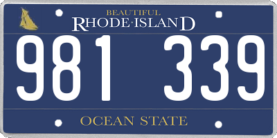 RI license plate 981339