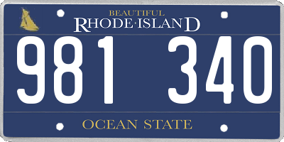 RI license plate 981340