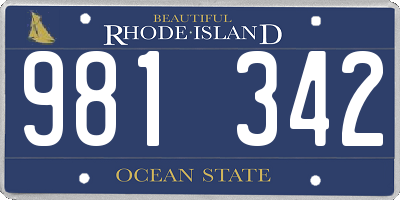 RI license plate 981342