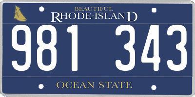 RI license plate 981343