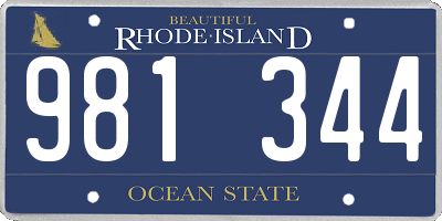 RI license plate 981344