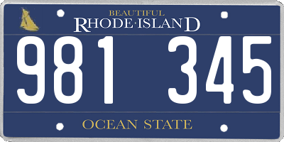 RI license plate 981345